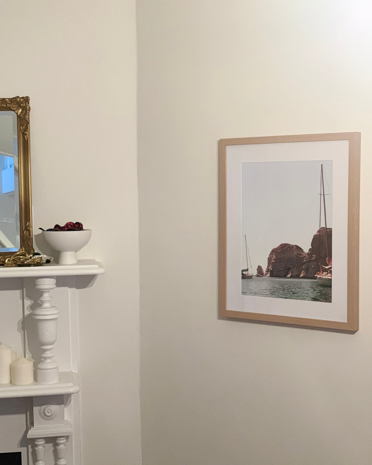 Kleftiko A3 print framed on a wall